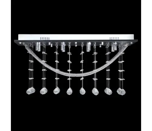 Griestu Lampa Ar Mirdzošām Kristālu Pērlītēm, Balta, 8Xg9, 29 Cm