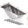 Griestu Lampa Ar Mirdzošām Kristālu Pērlītēm, Balta, 8Xg9, 29 Cm