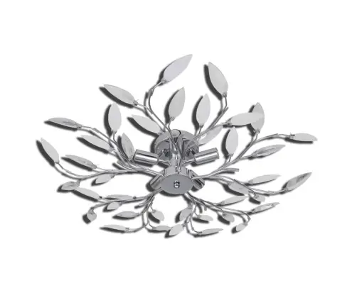 Griestu Lampa Ar Baltām Un Caurspīdīgām Akrila Kristāla Lapām 5 E14