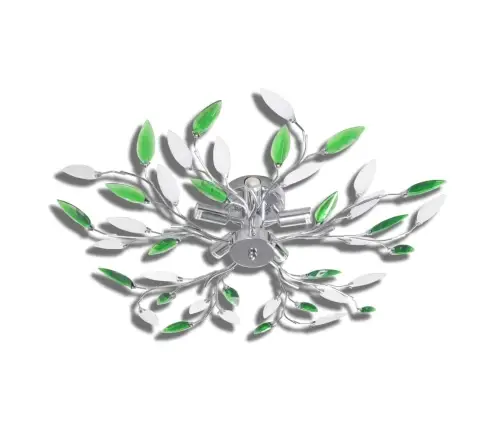 Griestu Lampa Ar Balta Un Zaļa Piemērotas 5 E14 Spuldzes