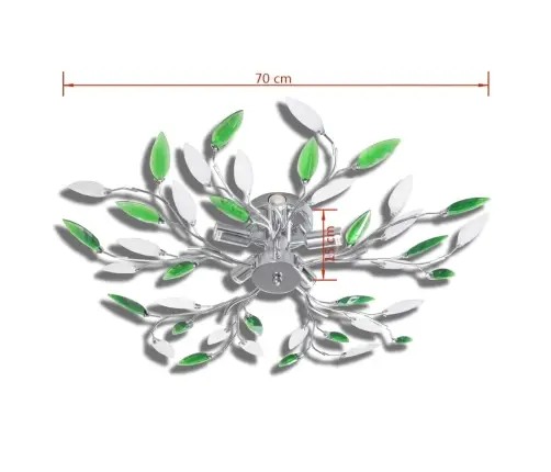 Griestu Lampa Ar Balta Un Zaļa Piemērotas 5 E14 Spuldzes