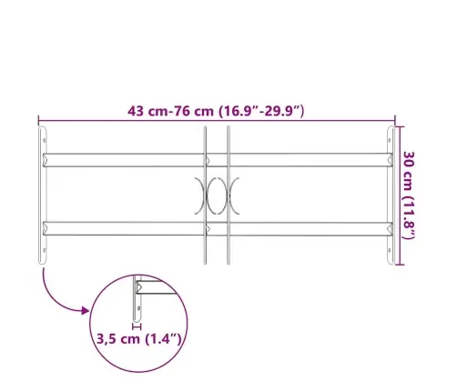 Logu Drošības Reste Ar 2 Stieņiem, Regulējama, 500-650 Mm
