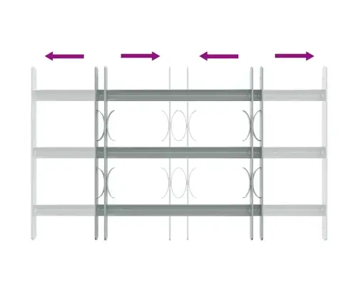 Logu Drošības Reste Ar 3 Stieņiem, Regulējama, 500-650 Mm
