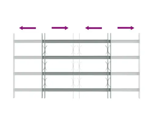Regulējama Logu Drošības Reste Ar 4 Stieņiem, 700 - 1050 Mm