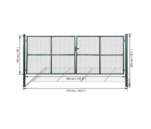 Dārza Vārti, Sieta, 415X150 Cm Vidaxl