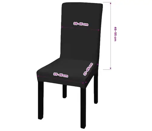 Elastīgi Krēslu Pārvalki, 6 Gab., Melni Vidaxl