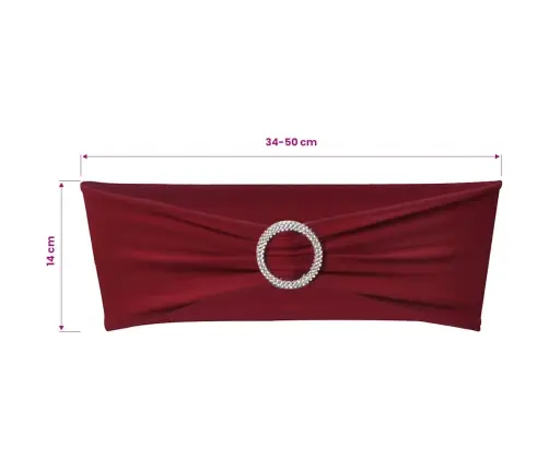 25 Dekoratīvās Krēslu Lentes Staipīgas Ar Kristālu Sprādzi Bordo