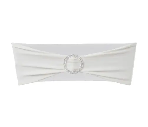 25 Dekoratīvās Krēslu Lentes Staipīgas Ar Kristālu Sprādzi Krēmkrāsā