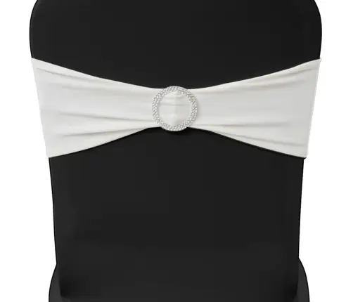 25 Dekoratīvās Krēslu Lentes Staipīgas Ar Kristālu Sprādzi Krēmkrāsā