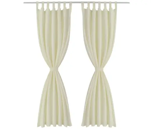 Kreminės Spalvos Užuolaidos Su Kilpomis 140 X 175 cm 2 Vnt.