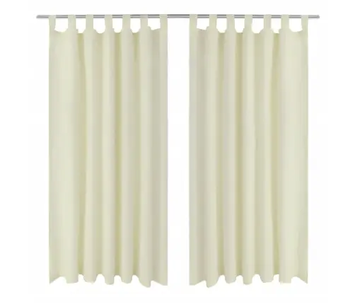 Kreminės Spalvos Užuolaidos Su Kilpomis 140 X 225 cm 2 Vnt.