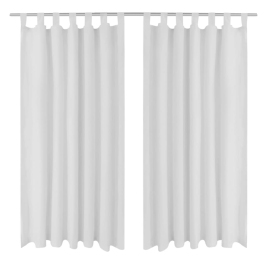Aasadega Satiinist Kardinad 2 Tk 140 X 245 Cm Valge