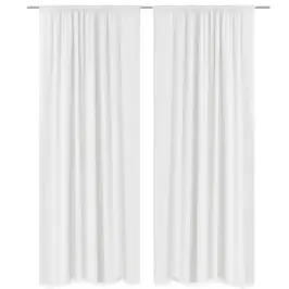 Naktinės Užuolaidos, 2Vnt., Dvisluoksnės, 140X245cm Baltos Naktinės Užuolaidos, 2Vnt., Dvisluoksnės, 140X245cm Baltos