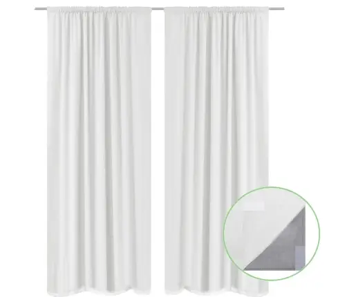 Naktinės Užuolaidos, 2Vnt., Dvisluoksnės, 140X245cm Baltos