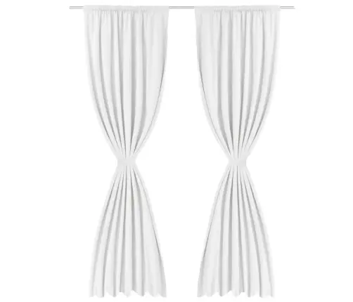 Naktinės Užuolaidos, 2Vnt., Dvisluoksnės, 140X245cm Baltos