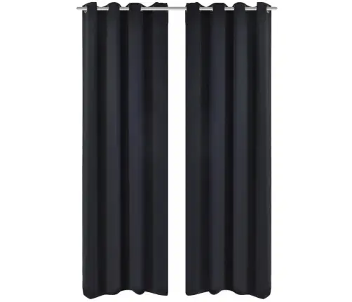 Metallrõngastega Pimenduskardinad 2 Tk 135 X 245 Cm Must