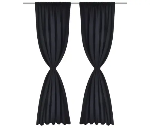 2 Tk Musta Avadega Pealmise Osaga Pimenduskardinat 135 X 245 Cm