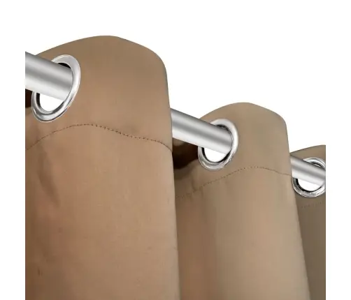 Bēši Biezie Aizkari Ar Metāla Riņķiem, 2 Gab., 135 X 245 Cm