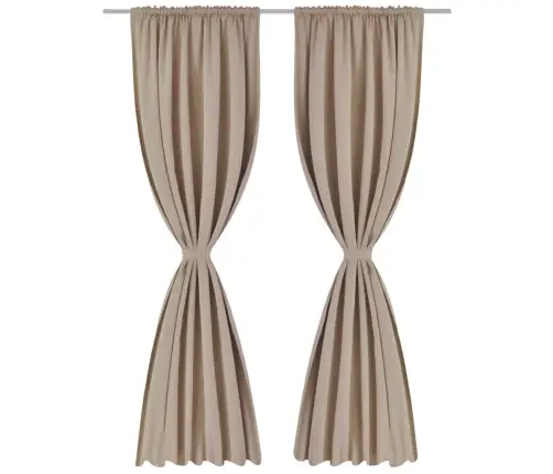 Užmaunamos Naktinės Užuolaidos, 2Vnt., Kreminės Spalvos, 135X245Cm