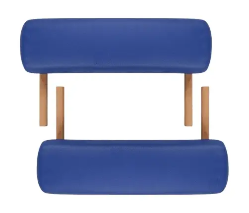 Masāžas Galds, Saliekams, 2 Daļas, Koka Rāmis, Zils Vidaxl