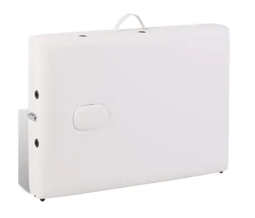 Masāžas Galds, Saliekams, 2 Daļas, Koka Rāmis, Krēmbalts Vidaxl