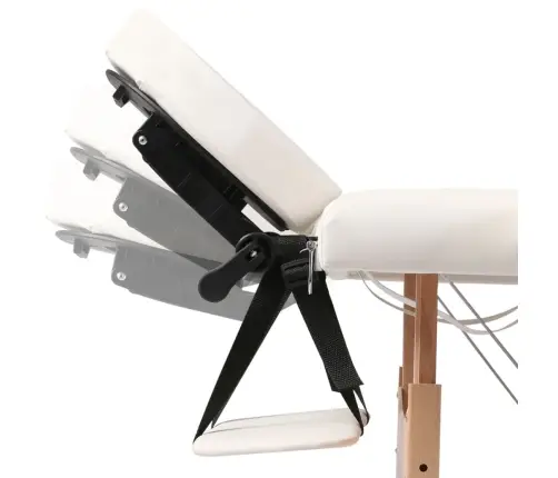 Masāžas Galds, Saliekams, 2 Daļas, Koka Rāmis, Krēmbalts Vidaxl