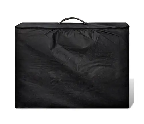 Masāžas Galds, Saliekams, 3 Daļas, Koka Rāmis, Melns Vidaxl