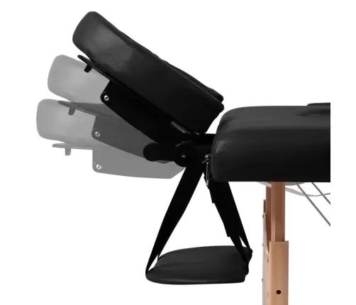 Masāžas Galds, Saliekams, 3 Daļas, Koka Rāmis, Melns Vidaxl