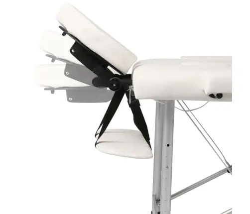 Masāžas Galds, Saliekams, 2 Daļas, Alumīnija Rāmis, Krēmbalts Vidaxl