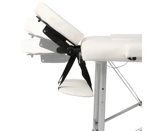 Kreemvalge Kokkupandav Massaažilaud Alumiiniumraamiga 3-Tsooniline