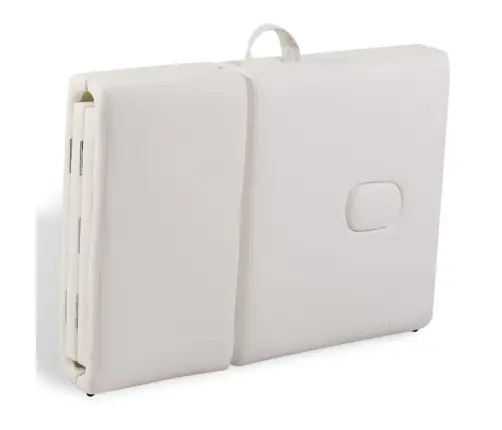 Kreemjasvalge Kokkupandav Massaažilaud 4 Tsooni, Alumiiniumraamiga