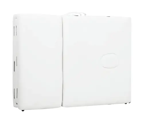 Saliekams Masāžas Galds Bēšs 4 Zonas Alumīnija Rāmis