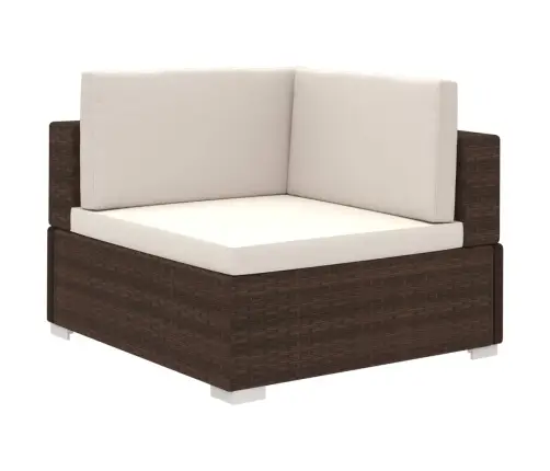 6-Osaline Aiamööblikomplekt Patjadega, Polürotang, Pruun