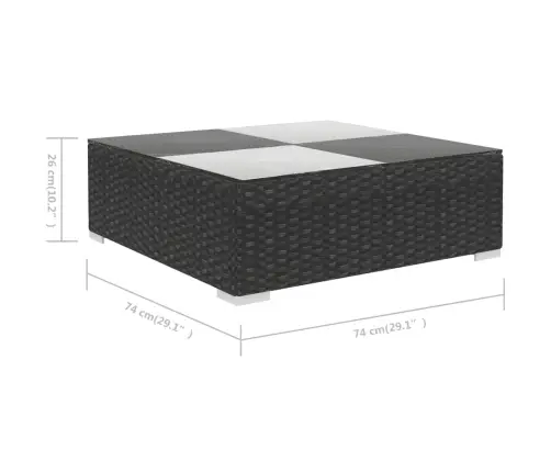 6-Daļīgs Dārza Atpūtas Mēbeļu Komplekts Ar Matračiem, Pe, Melns Vidaxl