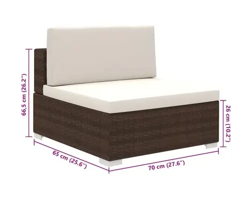 Sodo Poilsio Baldų Komplektas, 8D., Rudas, Poliratanas