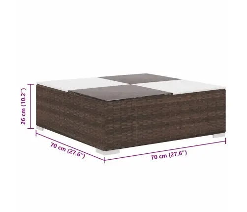 Sodo Poilsio Baldų Komplektas, 8D., Rudas, Poliratanas