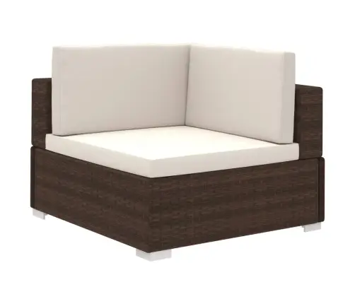 12-Daļīgs Dārza Atpūtas Mēbeļu Komplekts Ar Matračiem, Brūns Pe Vidaxl