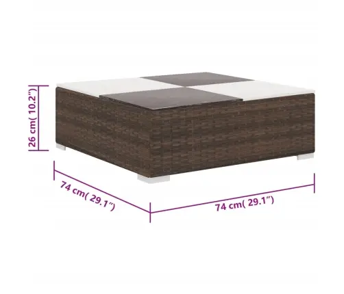 6-Daļīgs Dārza Atpūtas Mēbeļu Komplekts Ar Matračiem, Pe, Brūns Vidaxl