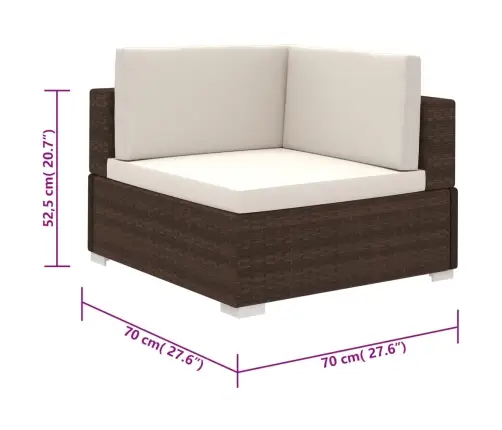 6-Daļīgs Dārza Atpūtas Mēbeļu Komplekts Ar Matračiem, Pe, Brūns Vidaxl