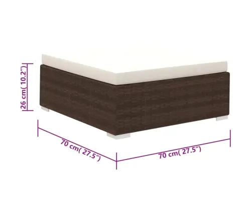 6-Daļīgs Dārza Atpūtas Mēbeļu Komplekts Ar Matračiem, Pe, Brūns Vidaxl