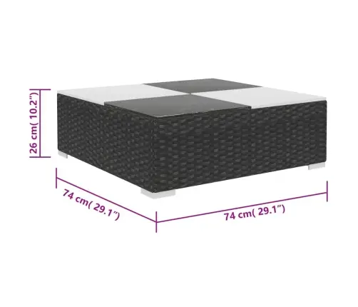 6-Daļīgs Dārza Atpūtas Mēbeļu Komplekts Ar Matračiem, Pe, Melns Vidaxl