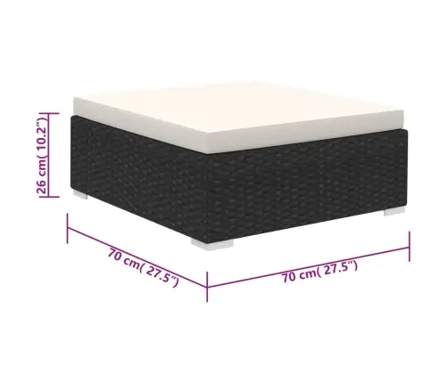 6-Daļīgs Dārza Atpūtas Mēbeļu Komplekts Ar Matračiem, Pe, Melns Vidaxl