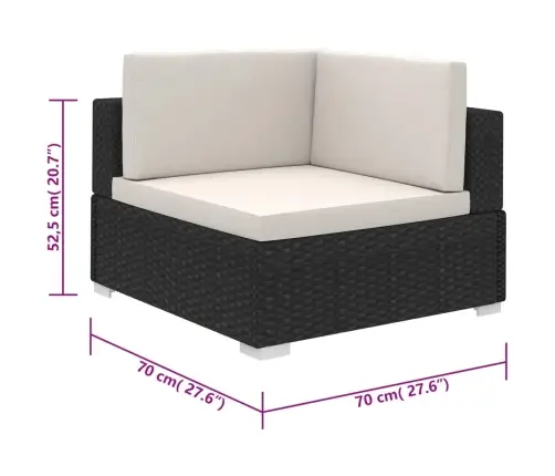 6-Daļīgs Dārza Atpūtas Mēbeļu Komplekts Ar Matračiem, Pe, Melns Vidaxl