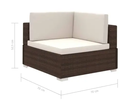 8-Daļīgs Dārza Atpūtas Mēbeļu Komplekts Ar Matračiem, Pe, Brūns Vidaxl