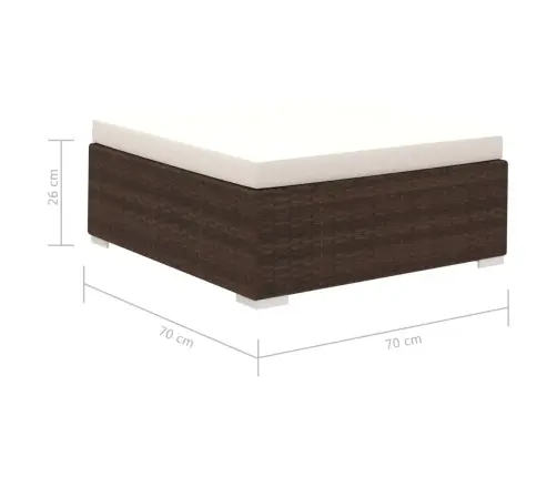 8-Daļīgs Dārza Atpūtas Mēbeļu Komplekts Ar Matračiem, Pe, Brūns Vidaxl