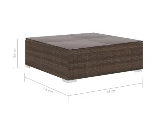 8-Daļīgs Dārza Atpūtas Mēbeļu Komplekts Ar Matračiem, Pe, Brūns Vidaxl