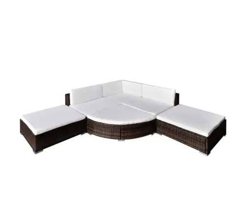 Sodo Poilsio Baldų Komplektas Su Pag., 6D., Rud. Sp., Polir.