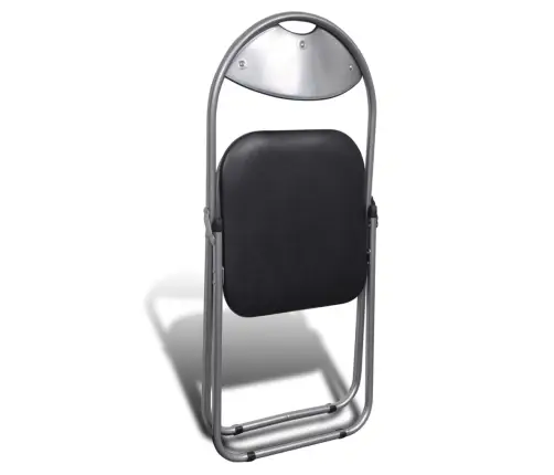 Virtuves Krēsli, Saliekami, 2 Gab., Melna Mākslīgā Āda, Tērauds Vidaxl