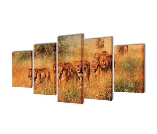 Fotopaveikslas "Liūtai" Ant Drobės 100 X 50 Cm