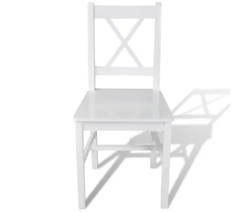 Virtuves Krēsli, 2 Gab., Balti, Priedes Koks Vidaxl